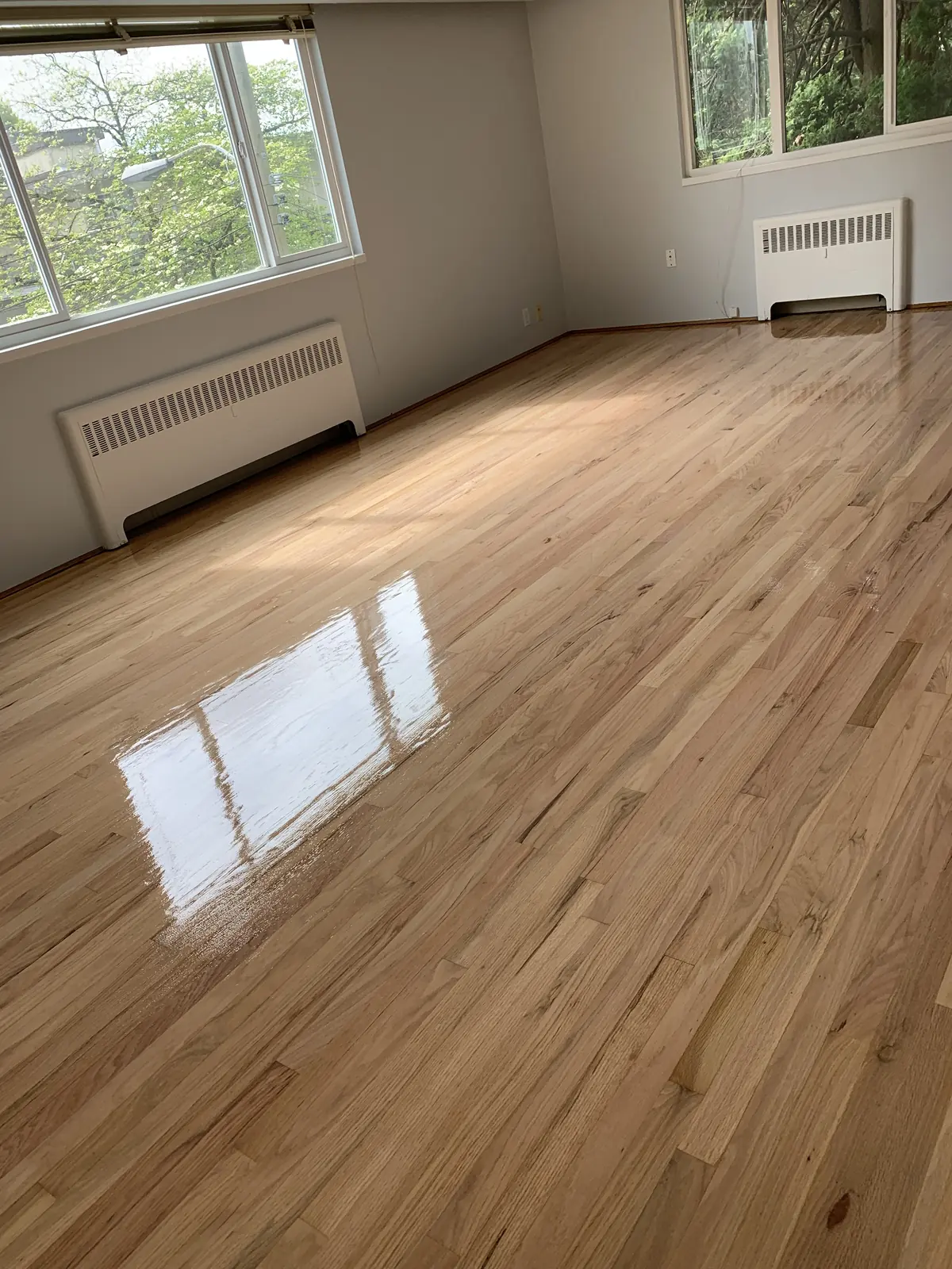 The same apartment floor after refinishing